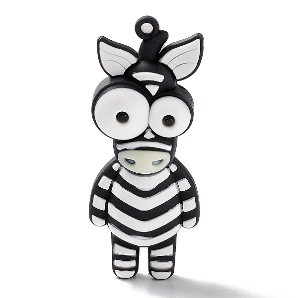

PandaHall Opaque PVC Plastic Big Pendants, Zebra, White, 69x28x20mm, Hole: 3mm PVC Other Animal White