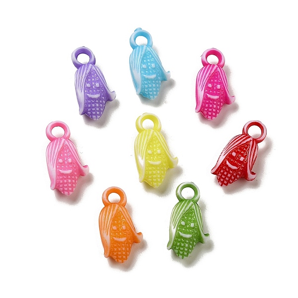 

PandaHall Opaque Acrylic Pendants, Corn, Mixed Color, 20.5x10.5x6.5mm, Hole: 3mm, 961pcs/500g Acrylic Corn Multicolor