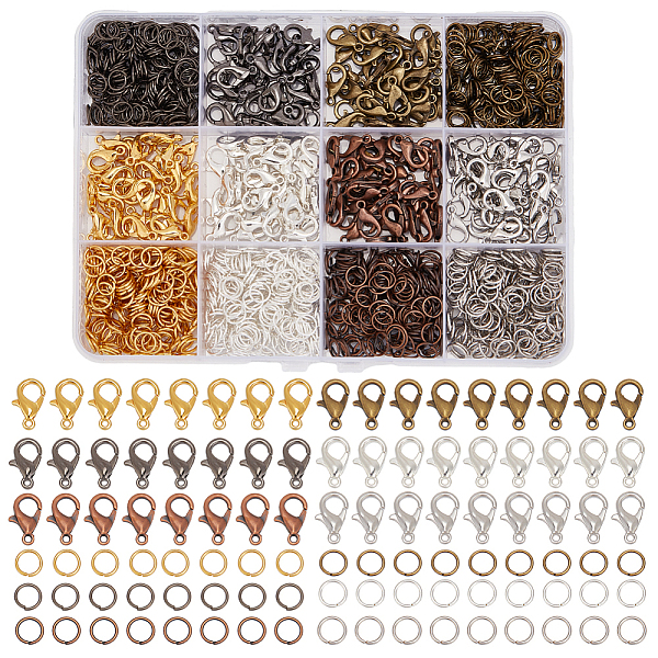 

PandaHall arricraft 1380 Pcs Lobster Clasps with Jump Rings, 12 Colors Iron Open Jump Ring Alloy Lobster Claw Clasps Lobster Clip Jewelry...