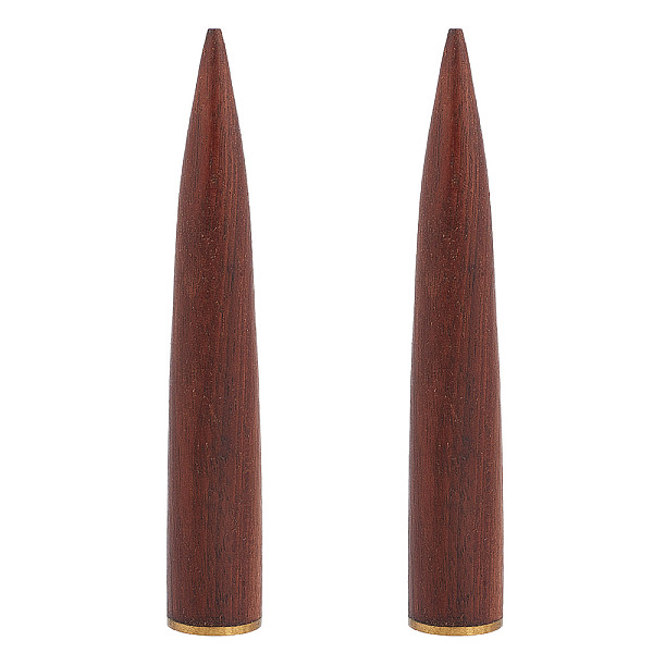 

PandaHall Cone Shaped Wooden Ring Displays, Finger Ring Organizer Holder with Golden Tone Brass Base, Coconut Brown, 1.95x12.3cm Wood