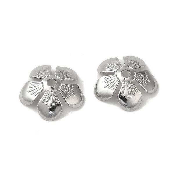 

PandaHall 304 Stainless Steel Bead Caps, Flower, Stainless Steel Color, 13.5x4mm, Hole: 1.2mm 304 Stainless Steel