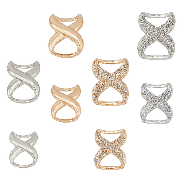 

PandaHall DICOSMETIC 8Pcs 8 Styles 8-shaped Zinc Alloy Buckles with Rhinestone Buckles, for Bag Buckle Accessories Makings, Mixed Color...