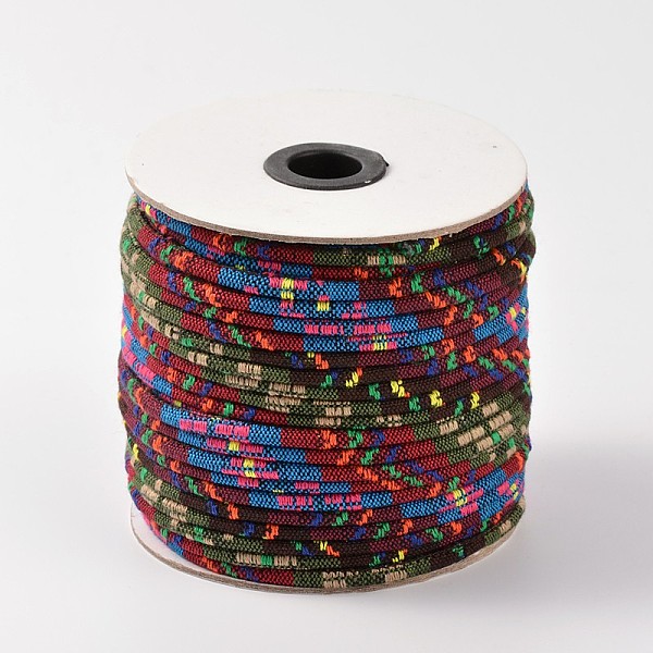 

PandaHall Cloth Rope Ethnic Cords, Brown, 6mm, about 50yards/roll(150 feet/roll) Cloth Brown