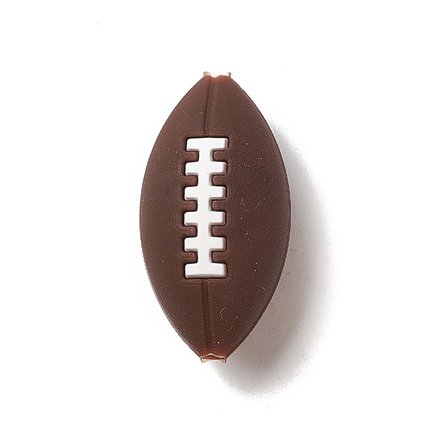 

PandaHall Silicone Focal Beads, Rugby, Saddle Brown, 26x14x13mm, Hole: 3mm Silicone Sports