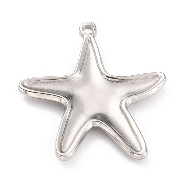 

PandaHall 304 Stainless Steel Pendants, Starfish, Stainless Steel Color, 36x32x3.5mm, Hole: 2.1mm 304 Stainless Steel Starfish