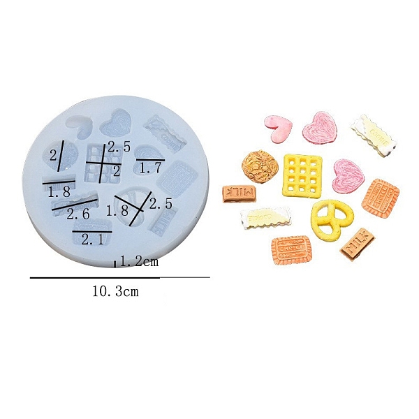 

PandaHall Cookie DIY Food Grade Silicone Fondant Molds, for Chocolate Candy Making, Mixed Shapes, 103x12mm, Inner Diameter: 17~25mm Silicone...
