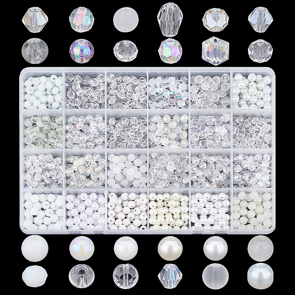 

PandaHall HOBBIESAY DIY Beads Jewelry Making Finding Kits, Including Glass Beads & Acrylic Beads, Mixed Shapes, Mixed Color, 5~7x4~6x4~6mm..., Multicolor
