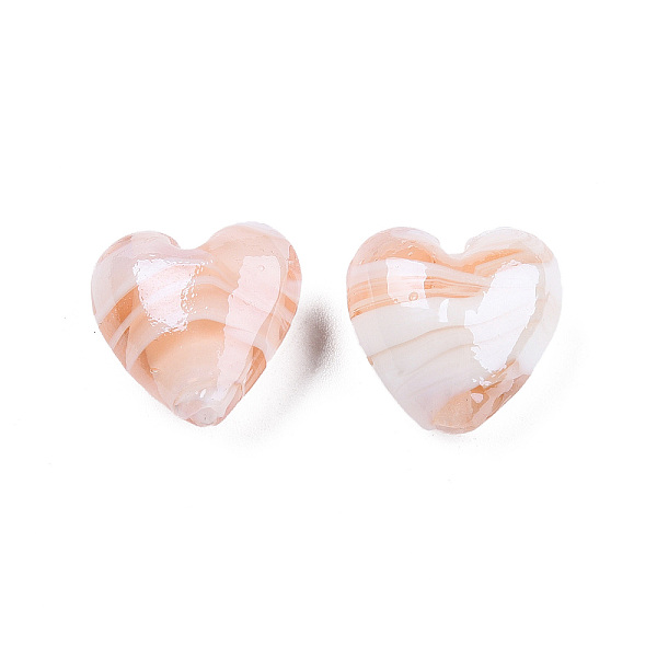 

PandaHall Handmade Lampwork Beads, Pearlized, Pink, 16x16x8.5mm, Hole: 1.4mm Lampwork Heart Pink