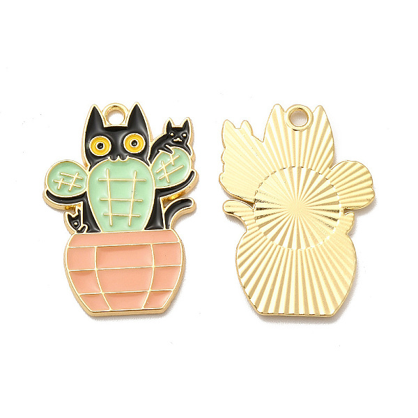 

PandaHall Alloy Enamel Pandants, Lead Free & Cadmium Free, for Halloween, Cat Charm, Light Gold, 28x20x1.5mm, Hole: 1.8mm Alloy+Enamel Cat...