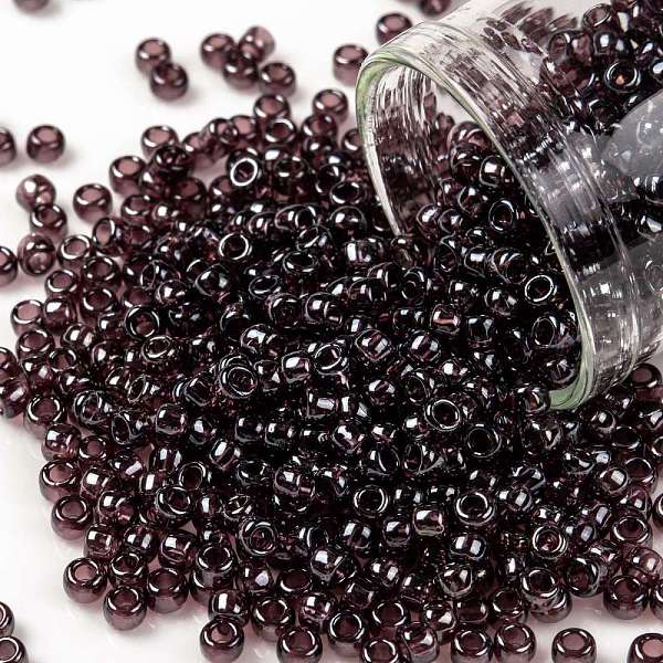 

PandaHall TOHO Round Seed Beads, Japanese Seed Beads, (115) Transparent Luster Amethyst, 8/0, 3mm, Hole: 1mm, about 222pcs/bottle..., Purple