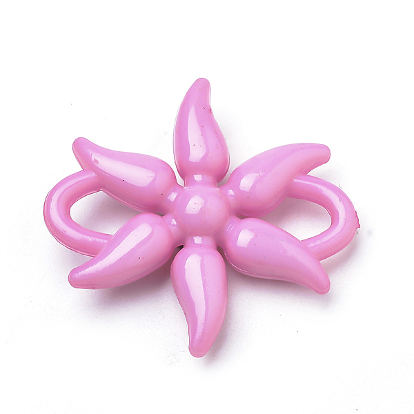 

PandaHall Opaque Acrylic Links, Flower, Flamingo, 32x30.5x7mm, Hole: 5x6.5mm Acrylic Flower Pink