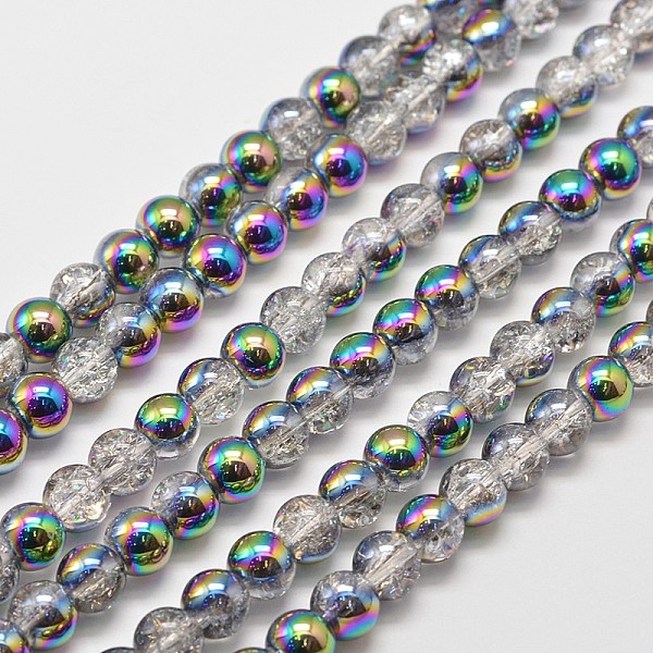 Electroplate Synthetic Crackle Quartz Beads Strands