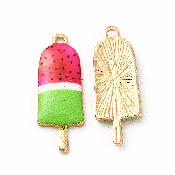 

PandaHall Printed Alloy Pendants, Lead Free & Cadmium Free & Nickel Free, Golden, Ice Lolly Charm, Colorful, 27x10x2.5mm, Hole: 1.4mm Alloy...