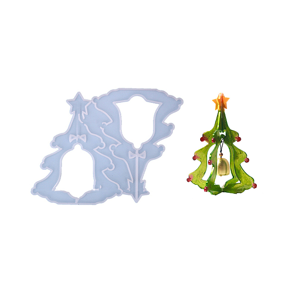 

PandaHall Christmas Tree DIY Silicone Molds, for UV Resin, Epoxy Resin Craft Making, White, 155x160x5mm, Inner Diameter: 150x119mm Silicone...