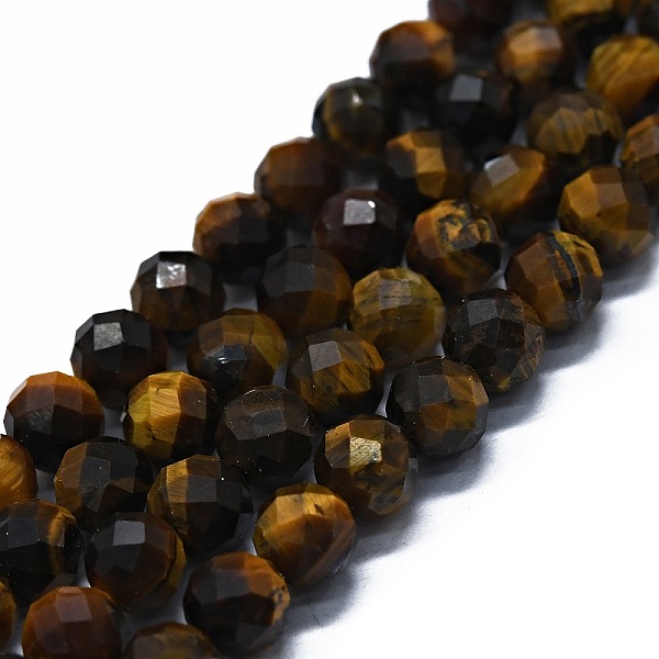 

PandaHall Natural Tiger Eye Beads Strands, Faceted(64 Facets), Round, 6mm, Hole: 0.8mm, about 62~67pcs/strand, 15.16~15.55 inch(38.5~39.5cm)...