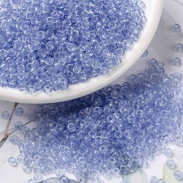 

PandaHall MIYUKI Round Rocailles Beads, Japanese Seed Beads, 8/0, (RR159L) Transparent Light Cornflower Blue, 3mm, Hole: 1mm, about...
