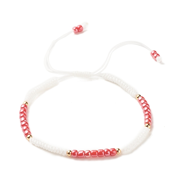 

PandaHall Glass Seed Beaded Bracelet, Adjustable Bracelet for Women, Red, Inner Diameter: 2-3/8~3-3/4 inch(5.9~9.6cm) Glass Red
