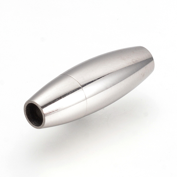 

PandaHall 304 Stainless Steel Magnetic Clasps with Glue-in Ends, Rice, Stainless Steel Color, 20.5x7mm, Hole: 3mm Stainless Steel Rice