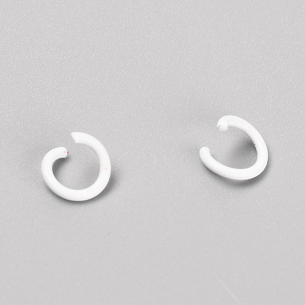 

PandaHall Baking Painted Metal Open Jump Rings, White, 8x1.2mm, Inner Diameter: 5.6mm, about 100pcs/bag Alloy White