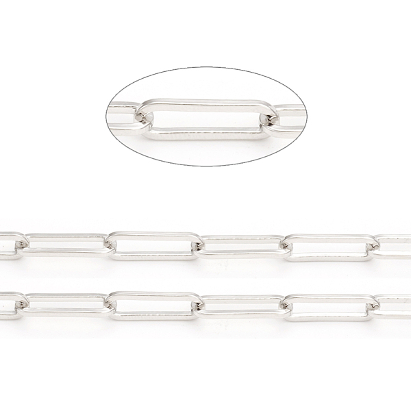 

PandaHall Brass Paperclip Chains, Flat Oval, Drawn Elongated Cable Chains, Soldered, Long-Lasting Plated, Real Platinum Plated, Links...