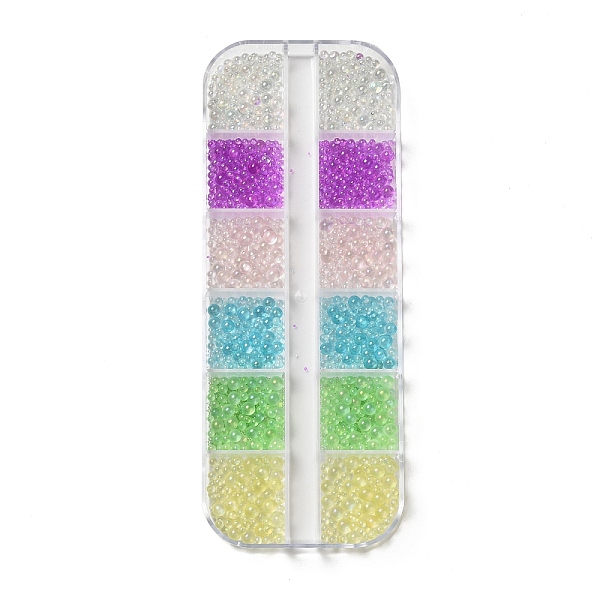 

PandaHall 6 Color Glass Jewelry Beads, No Hole, Round, Mixed Color, 0.8~3.5mm Glass Round Multicolor