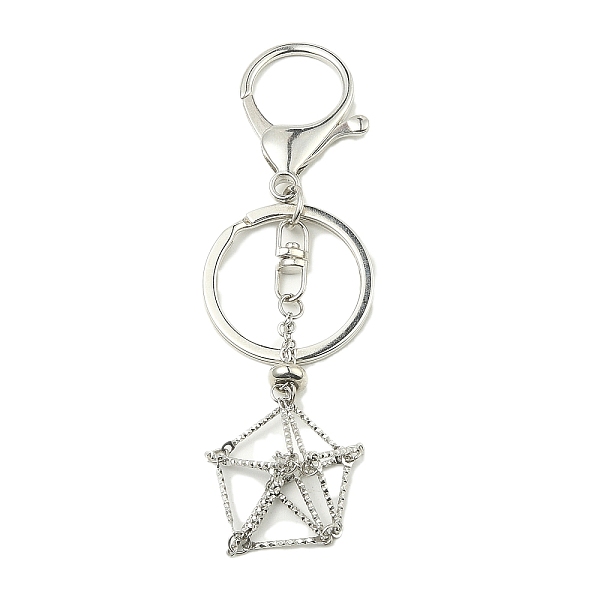 

PandaHall 304 Staninless Steel Empty Pouch Stone Holder for Keychain, with Alloy Split Key Ring, Stainless Steel Color, 10.6cm Stainless...