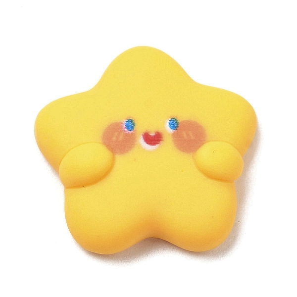 PandaHall Weather Theme Opaque Resin Cabochons, Star, 21x22x6.5mm Resin Star
