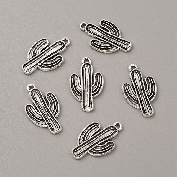 

PandaHall Tibetan Style Zinc Alloy Pendants, Cactus, Antique Silver, 26x15.5x1.3mm, Hole: 1.4mm Alloy Cactus