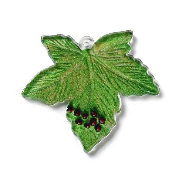 

PandaHall Acrylic Penadnts, Leaf, 37x40x2.5mm, Hole: 1.8mm Acrylic Leaf