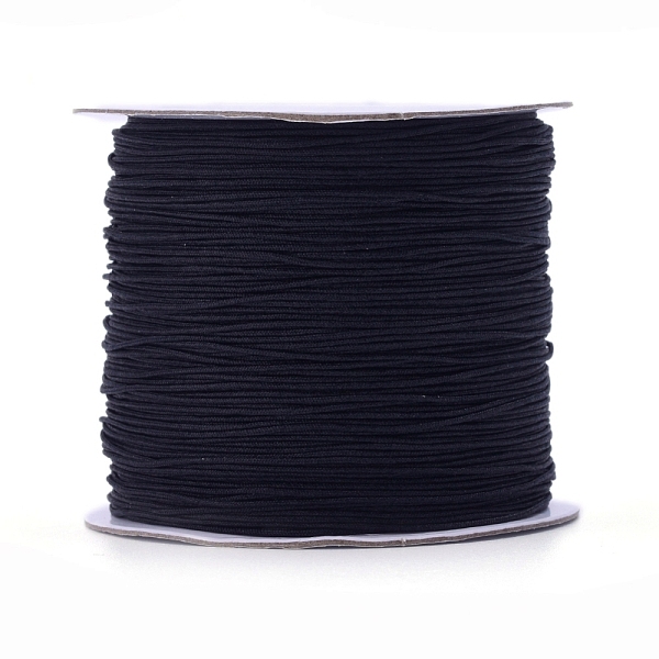

PandaHall Nylon Thread, Nylon Jewelry Cord for Custom Woven Jewelry Making, Black, 0.6mm, about 142.16 yards(130m)/roll Nylon Black