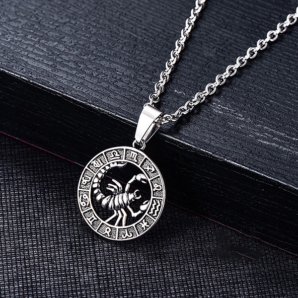 

PandaHall Stainless Steel Pendants, Stainless Steel Color, Flat Round with Constellation Charm, Scorpio, 28x25mm Stainless Steel Scorpio