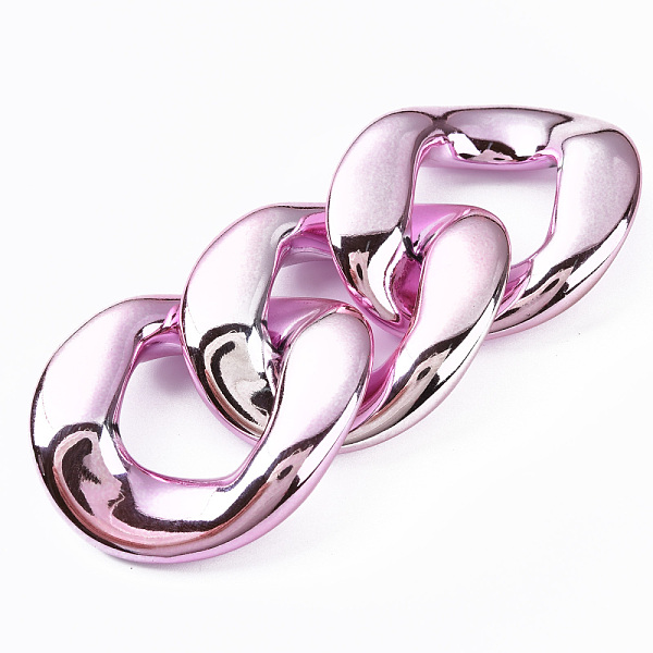 

PandaHall UV Plating Acrylic Linking Rings, Quick Link Connectors, for Curb Chains Jewelry Making, Twist Oval, Thistle, 48x40x12mm, Inner..., Purple