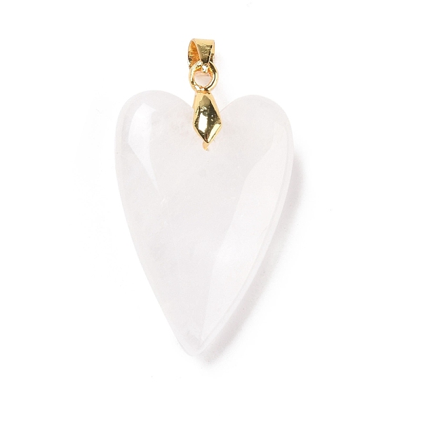 

PandaHall Natural Quartz Crystal Pendants, Rock Crystal Pendants, with Rack Plating Golden Plated Brass Findings, Long-Lasting Plated, Heart...