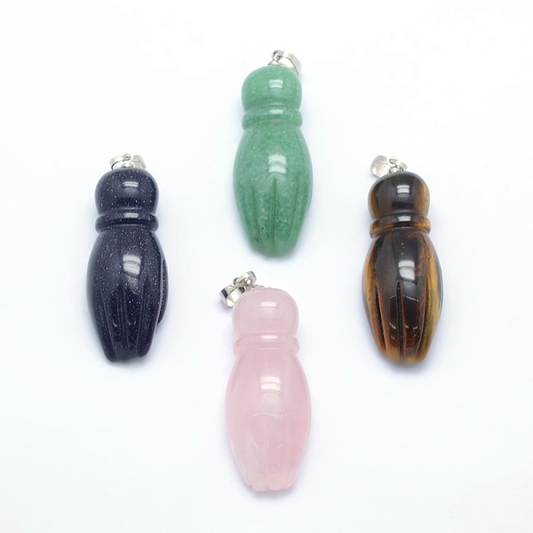 

PandaHall Natural & Synthetic Mixed Stone Pendants, with Brass Findings, Palm, Platinum, 45.5~46x16~16.5x11~11.5mm, Hole: 5x7mm Mixed Stone...