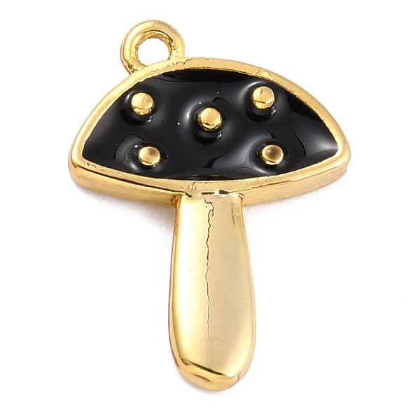 

PandaHall Autumn Theme Brass Enamel Pendants, Golden Long-Lasting Plated, Mushroom, Black, 15x10.5x1.5mm, Hole: 1mm Brass+Enamel Mushroom...
