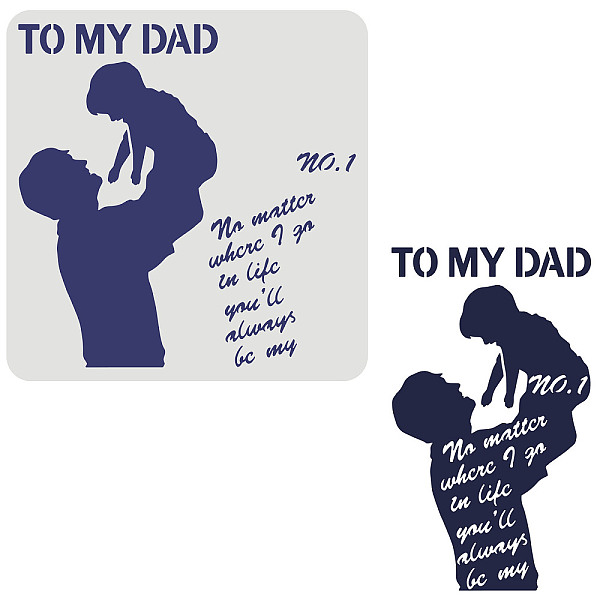 PandaHall PET Hollow Out Drawing Painting Stencils, for DIY Scrapbook, Photo Album, Fathers Day Themed Pattern, 30x30cm Plastic Others PandaHall PET Hollow Out Drawing Painting Stencils, for DIY Scrapbook, Photo Album, Fathers Day Themed Pattern, 30x30cm Plastic Others