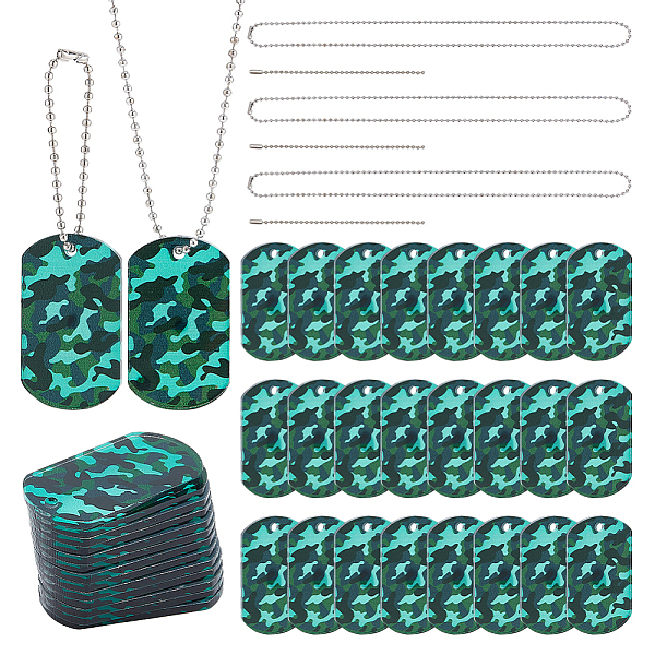 BENECREAT DIY Camouflage Dog Tag Pendant Making Kits