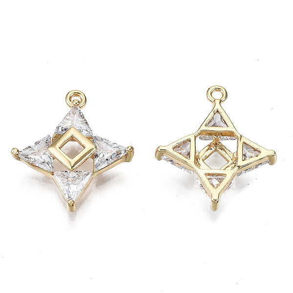 

PandaHall Brass Micro Pave Clear Cubic Zirconia Pendants, Nickel Free, Star, Real 18K Gold Plated, 16x14x3.5mm, Hole: 1mm Brass+Cubic...