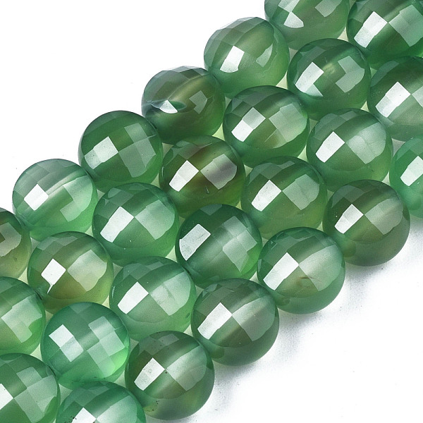 

PandaHall Natural Agate Beads Strands, Dyed & Heated, Faceted, Flat Round, Sea Green, 8x6.5mm, Hole: 1.2mm, about 47pcs/strand, 14.96 inch...