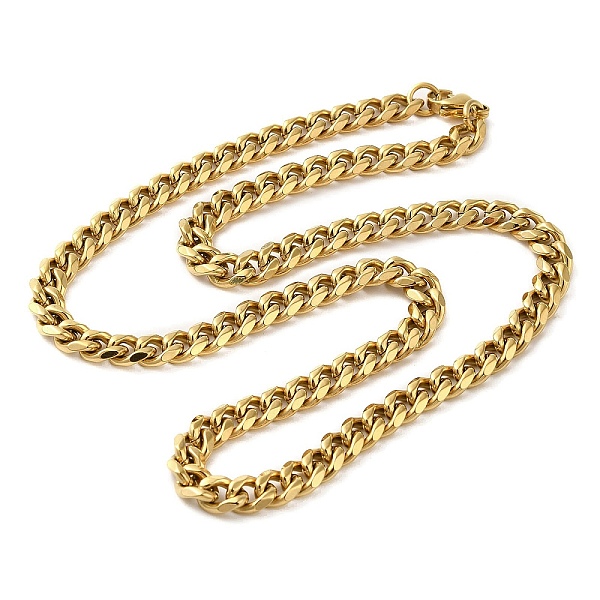 

PandaHall Ion Plating(IP) 304 Stainless Steel Cuban Link Chain Necklace for Men Women, Golden, 20.00 inch(50.8cm) 304 Stainless Steel