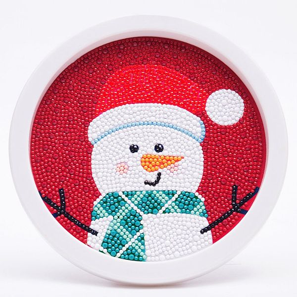 

PandaHall DIY Christmas Theme Diamond Painting Kits For Kids, Snowman Pattern Photo Frame Making, with Resin Rhinestones, Pen, Tray Plate..., Red