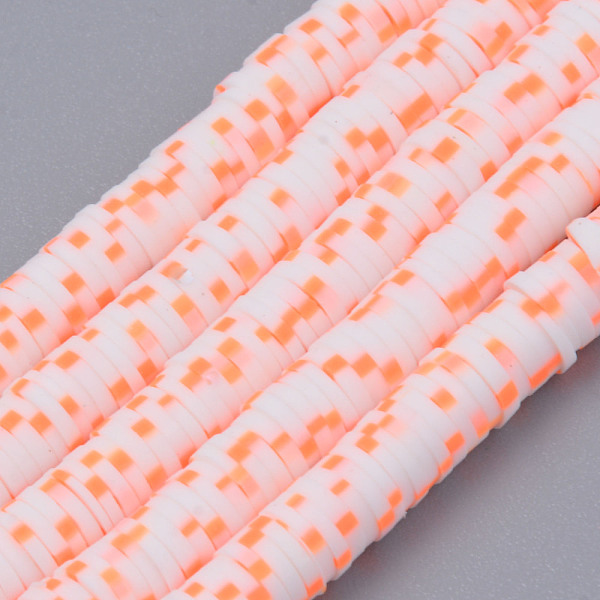 

PandaHall Handmade Polymer Clay Beads Strands, for DIY Jewelry Crafts Supplies, Heishi Beads, Disc/Flat Round, Light Salmon, 6x0.5~1mm, Hole...