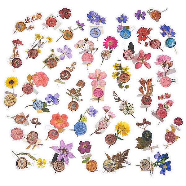 PandaHall CRASPIRE 180Pcs 6 Styles Waterproof Self Adhesive PET Stickers, for Suitcase, Skateboard, Refrigerator, Helmet, Mobile Phone Shell...