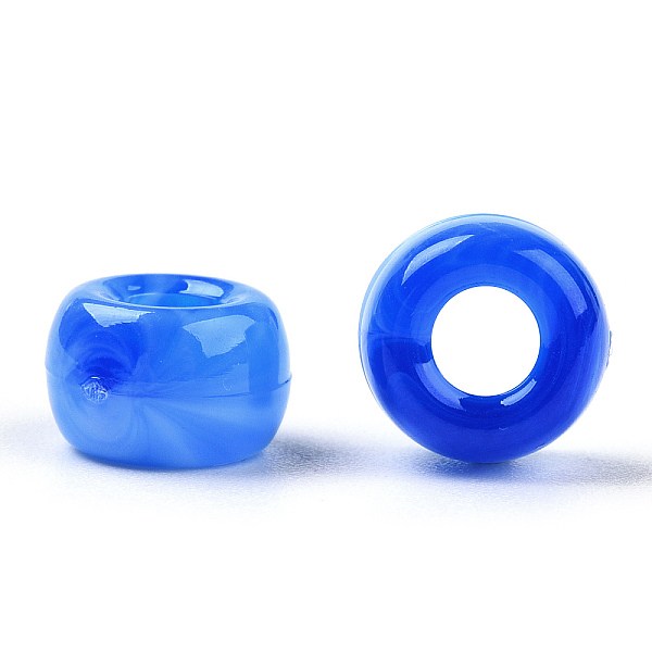 

PandaHall Acrylic Beads, Two Tone, Barrel, Royal Blue, 9x6mm, Hole: 3.7mm, about 1700pcs/500g Acrylic Barrel