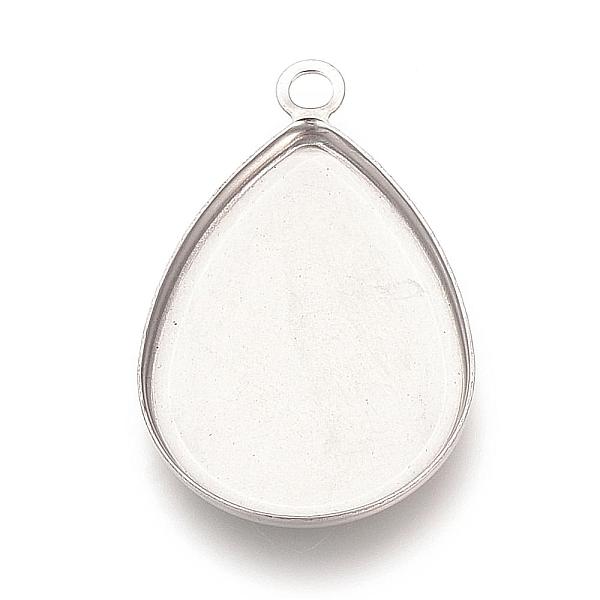 

PandaHall 201 Stainless Steel Pendant Cabochon Settings, Plain Edge Bezel Cups, teardrop, Stainless Steel Color, Tray: 24.5x17.5mm...
