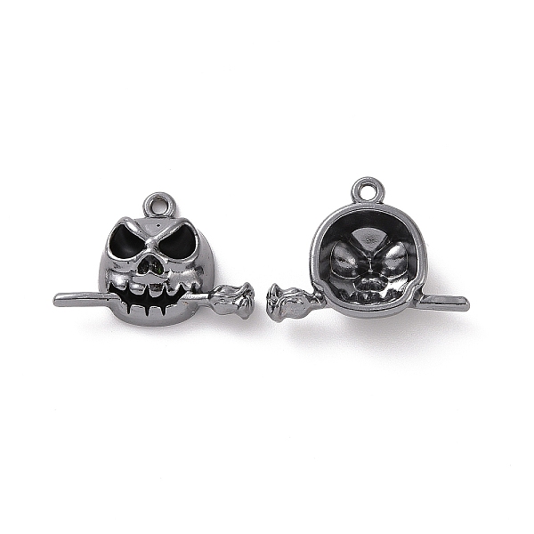 

PandaHall Rack Plating Alloy Enamel Pendants, Cadmium Free & Lead Free & Nickle Free, Skull with Rose Charn, Gunmetal, 16.5x22.5x6.5mm, Hole..., Black