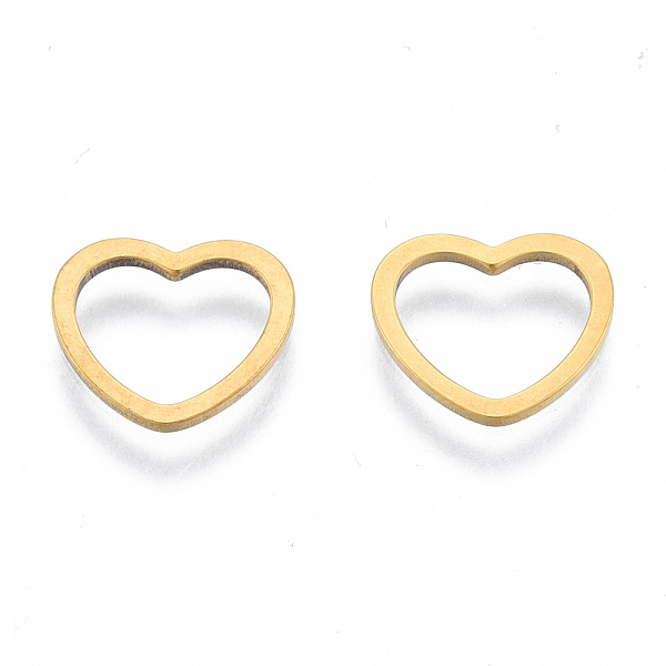 

PandaHall 201 Stainless Steel Linking Rings, Heart, Golden, 11x12x1mm, Inner Diameter: 7.5x9.5mm 201 Stainless Steel Heart