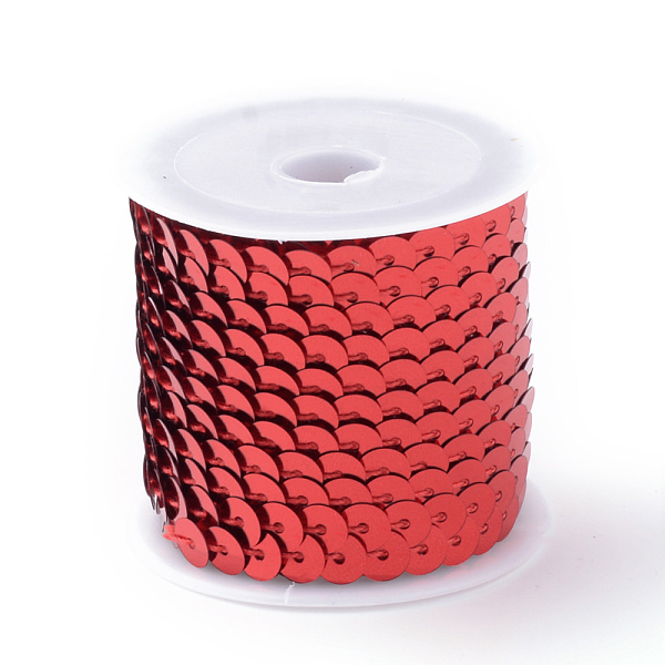

PandaHall Eco-Friendly Plastic Paillette Beads, Sequins Beads, Ornament Accessories, Flat Round, Red, 6mm, about 5m/roll Plastic Flat Round...
