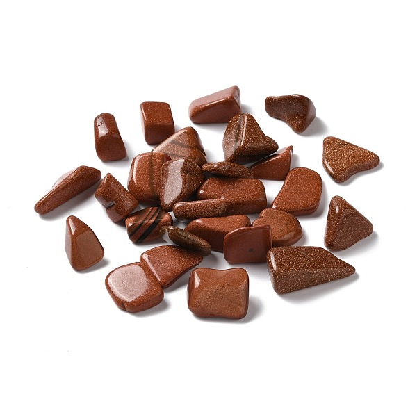 

PandaHall Synthetic Goldstone Beads, No Hole, Nuggets, Tumbled Stone, Vase Filler Gems, 16~36x12~30.5x3.5~25mm Goldstone Nuggets