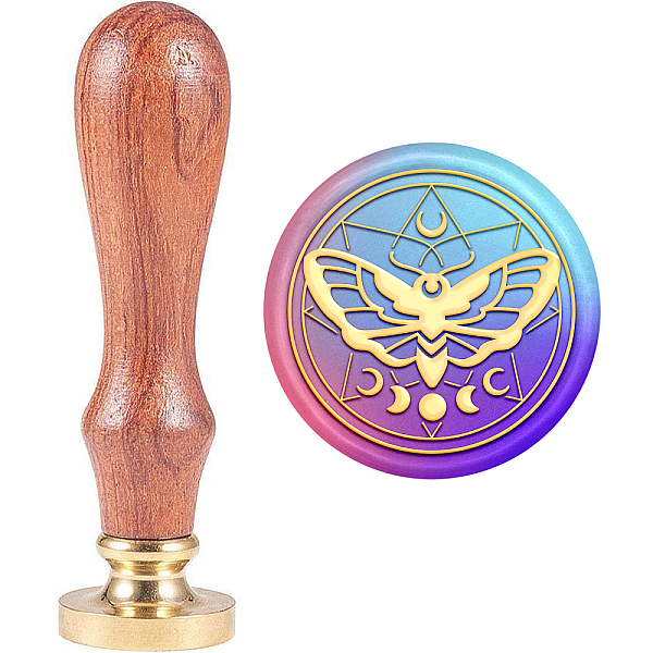 

PandaHall MAYJOYDIY Moth Sealing Wax Stamp, Moth Moon Phase Magic Formation Wax Seal Stamp, Vintage 30mm Diameter Removable Brass Sealing...